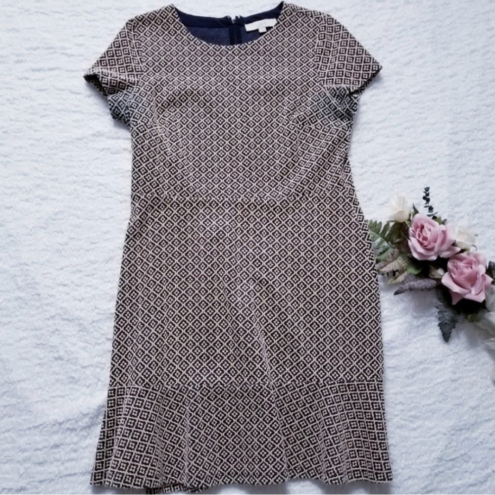 Loft  Geometric Patterned Dress